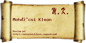 Mohácsi Kleon névjegykártya